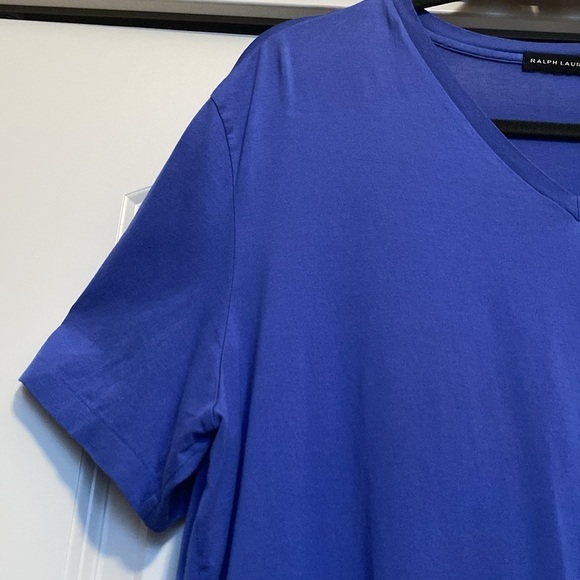 Ralph Lauren Sport T-Shirt Womens XL Periwinkle V neck 100% Cotton Quiet Luxury - Picture 5 of 8